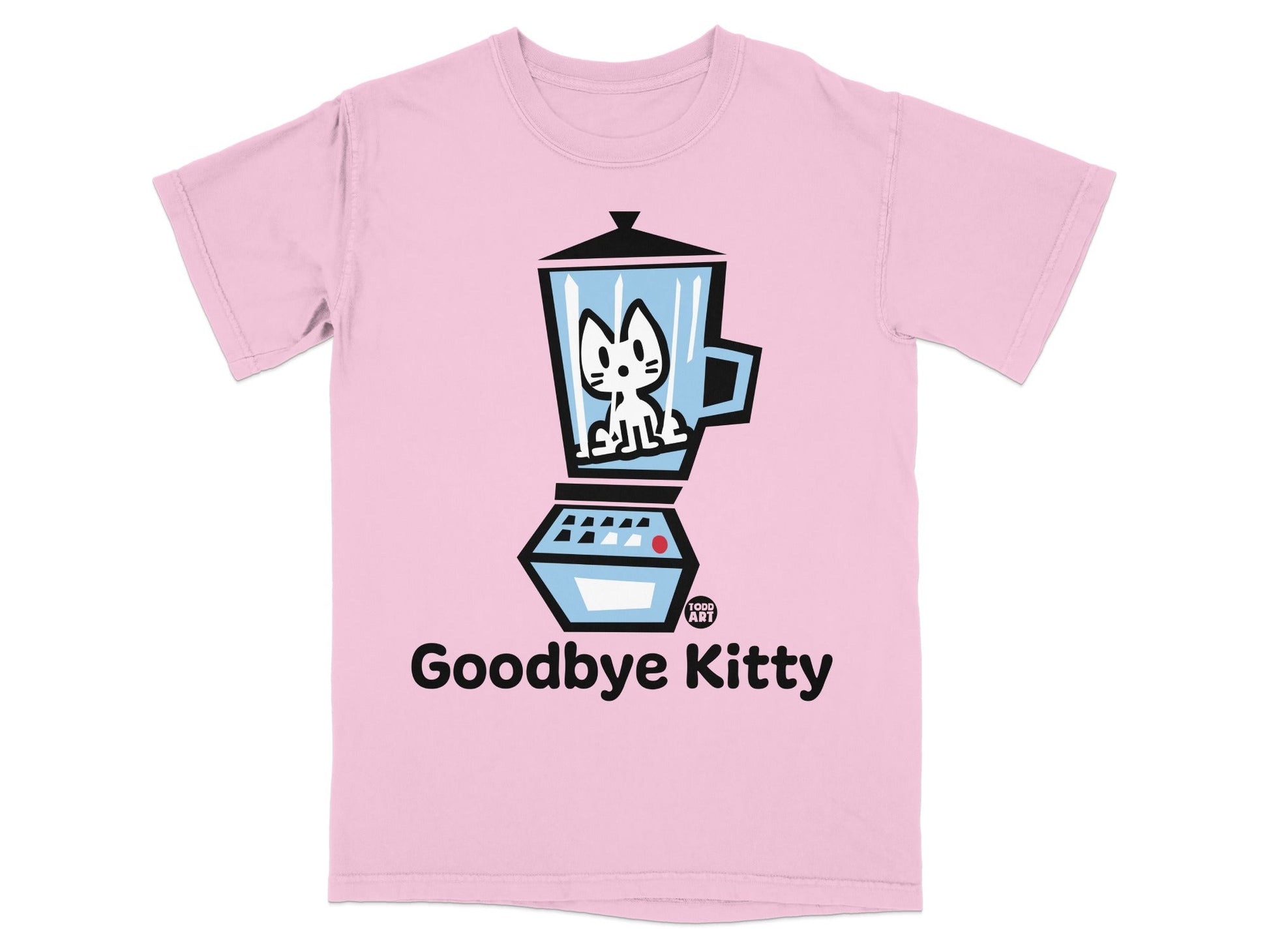 Funny Goodbye Kitty Graphic Printed Pink T-shirt