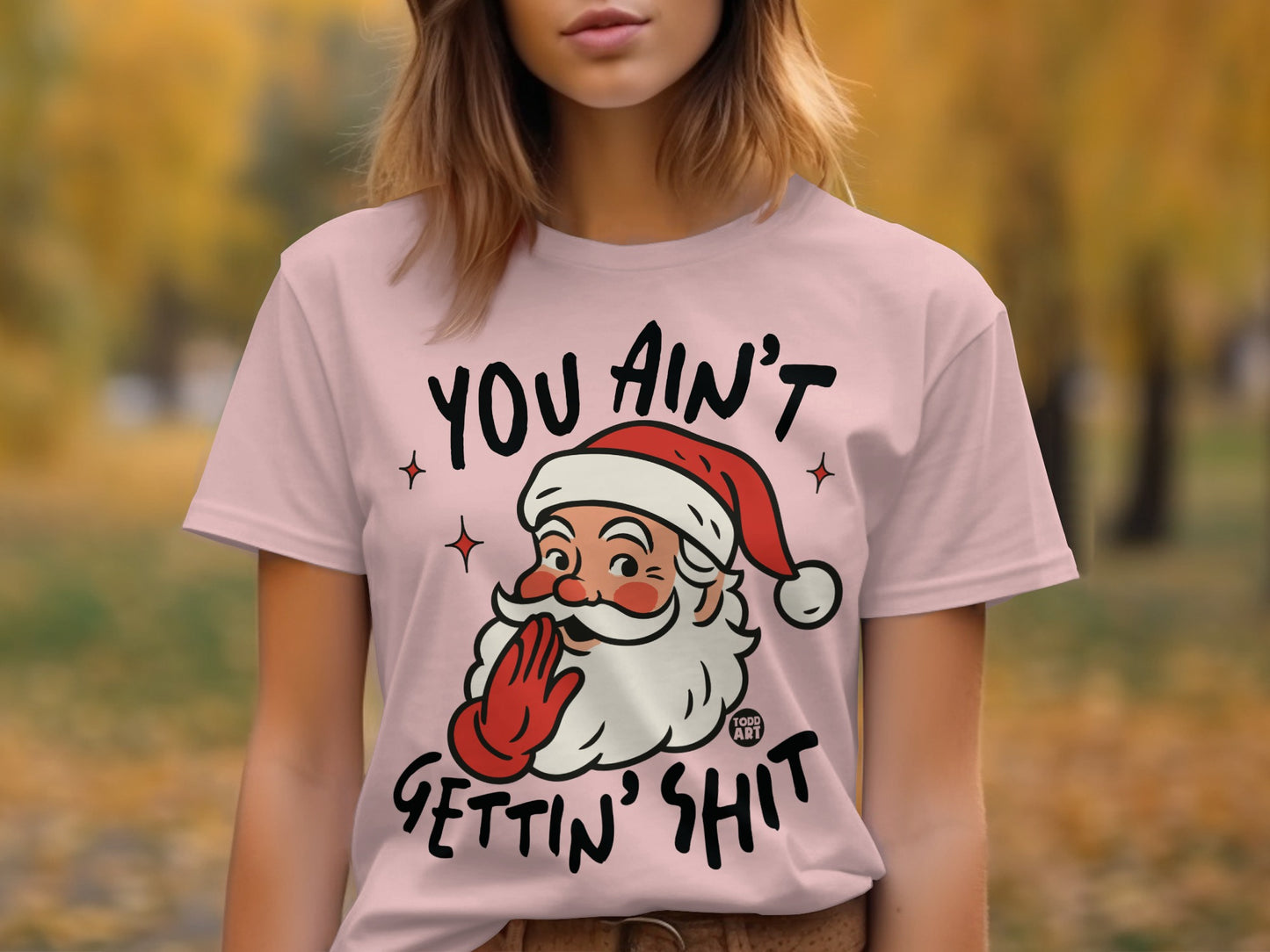 You Ain't Gettin' Shit Funny Santa Claus Shirt