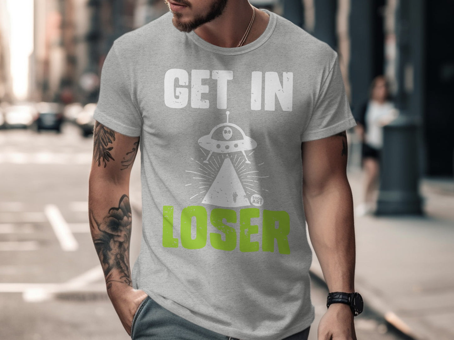 Get In Loser UFO Alien Abduction Themed Shirt