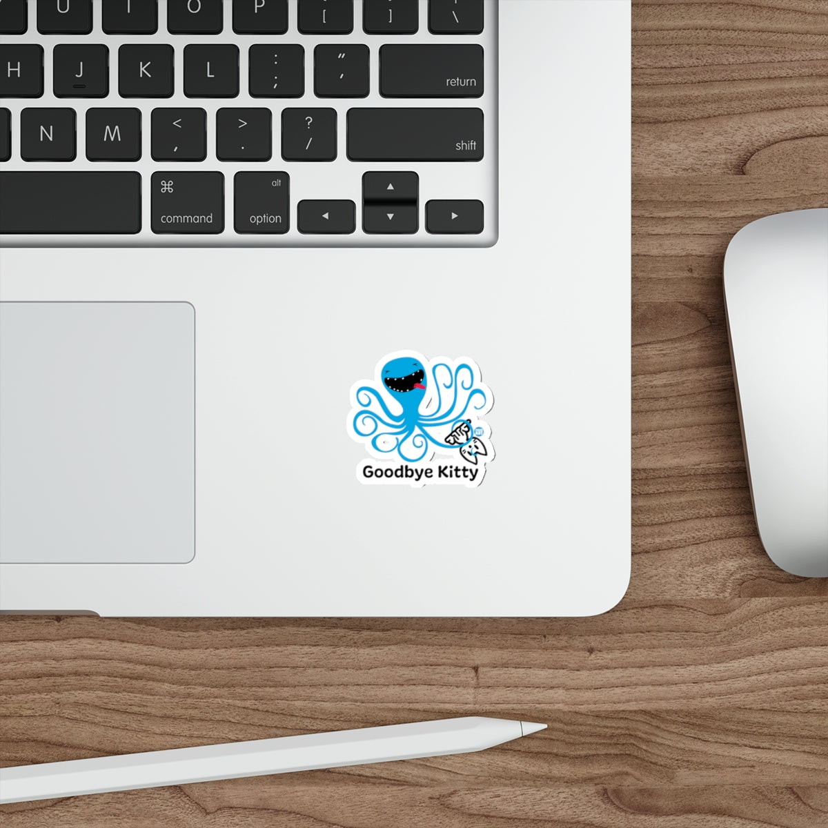 Goodbye Kitty Sticker Funny Octopus Design Sticker
