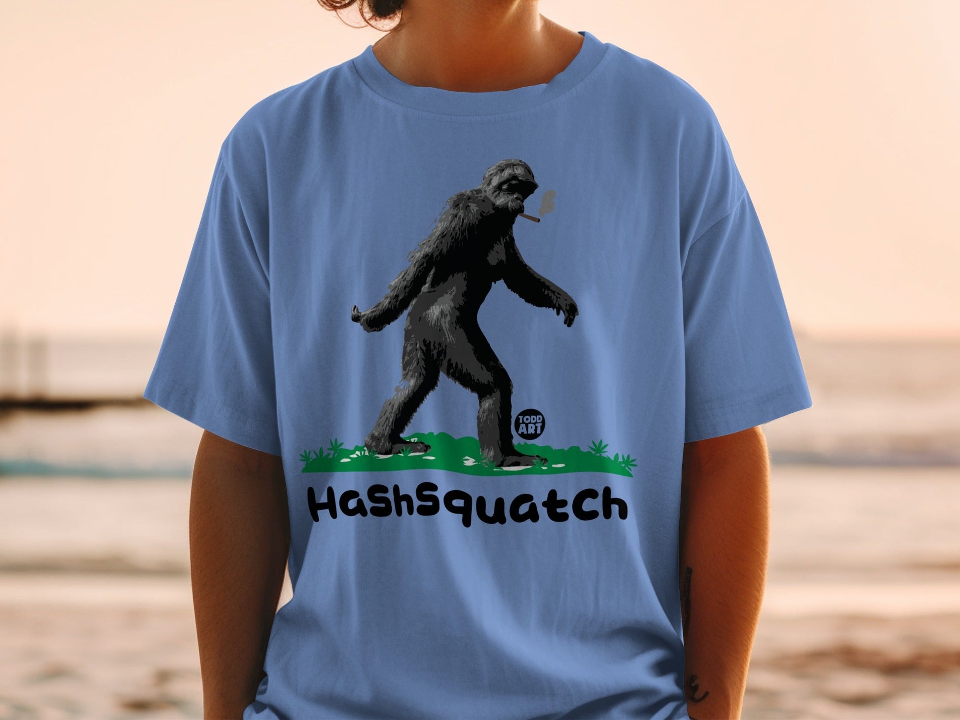 HashSquatch Graphic Tee With Walking Bigfoot Design