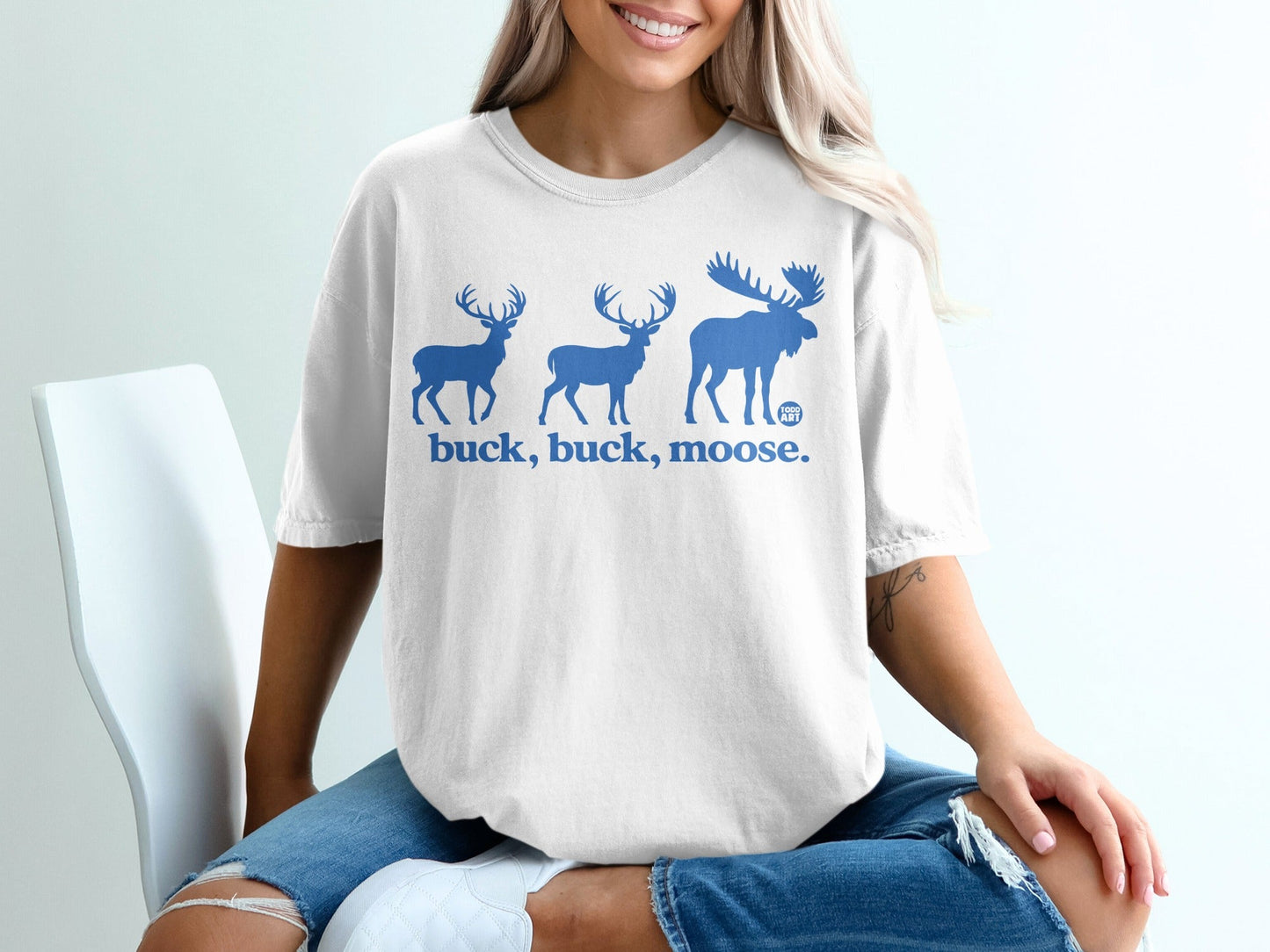 Funny Buck Buck Moose Graphic Tee for Hunting Fans