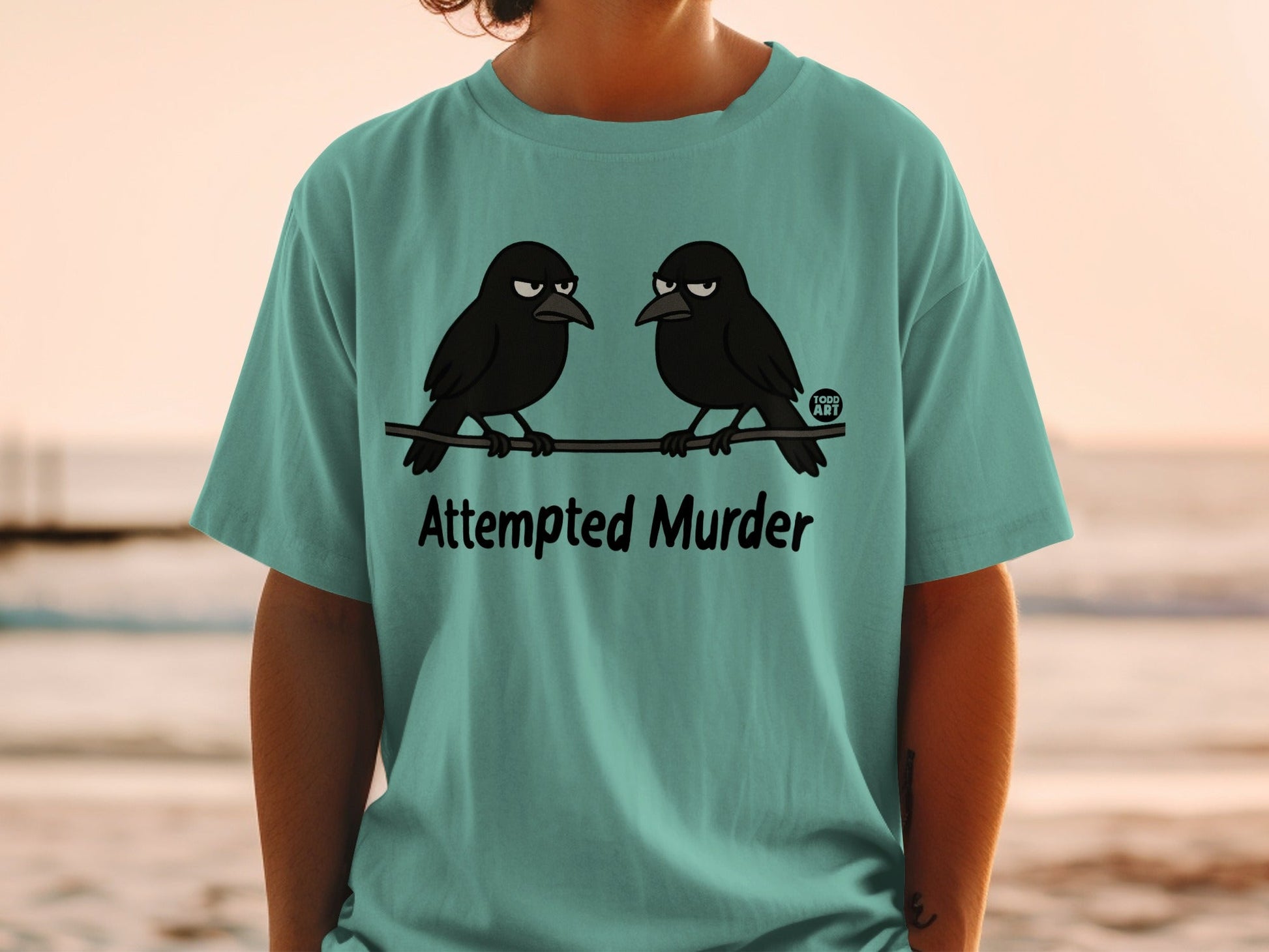 Attempted Murder Funny Graphic Tee for Bird Lovers