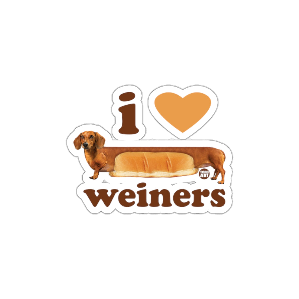 Funny I Love Weiners Dachshund Hot Dog Sticker