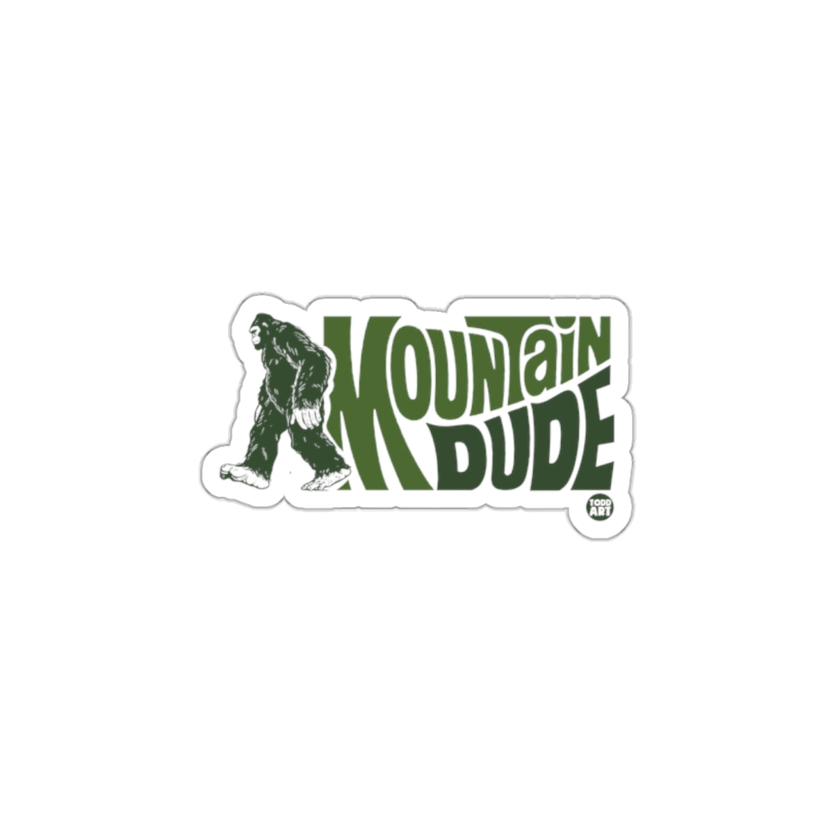 Mountain Dude Sticker Green Graphic Design
