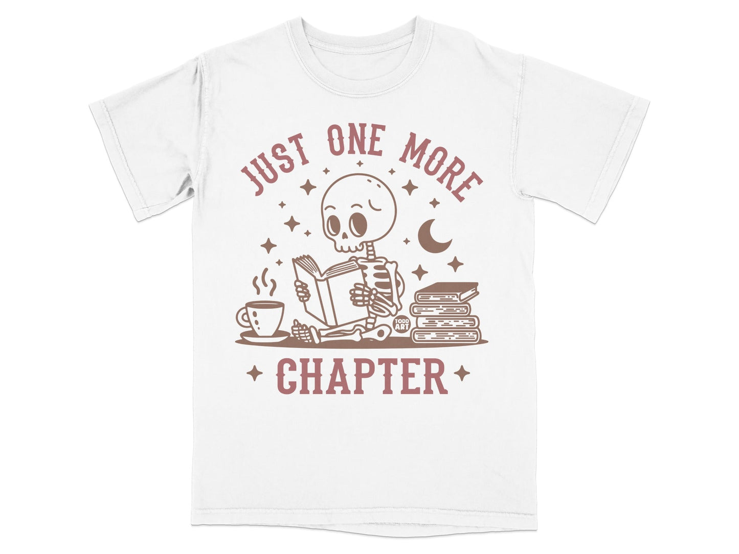 Just One More Chapter Skeleton Reading Graphic T-shirt