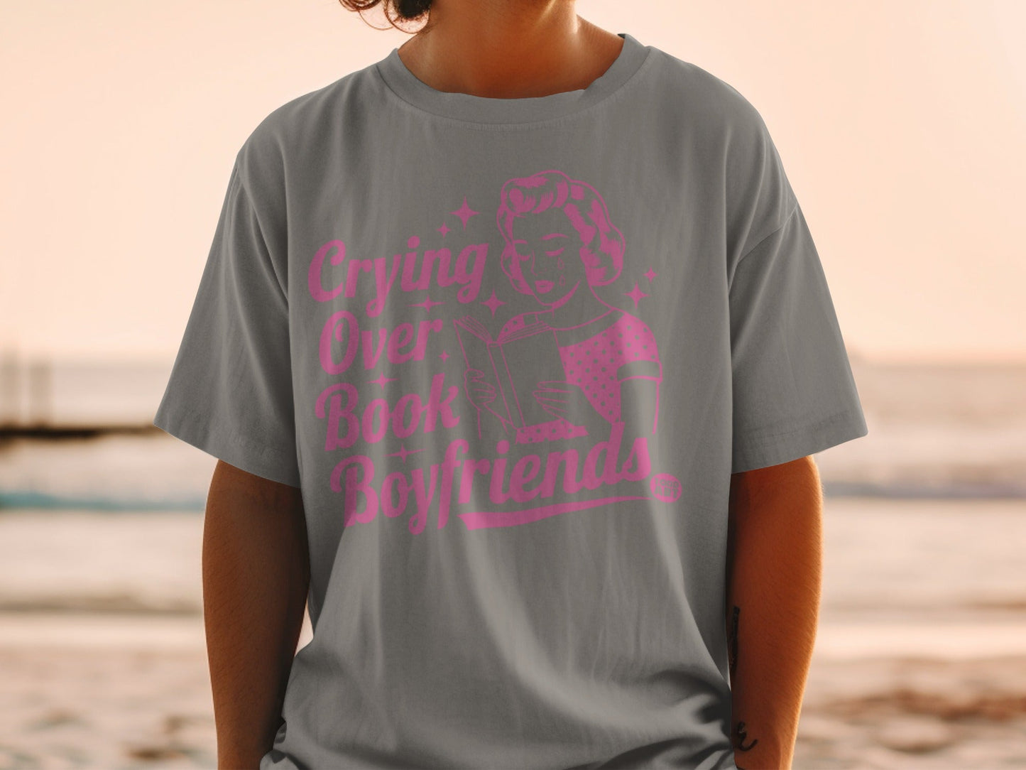 Crying Over Book Boyfriends Graphic Tee Shirt