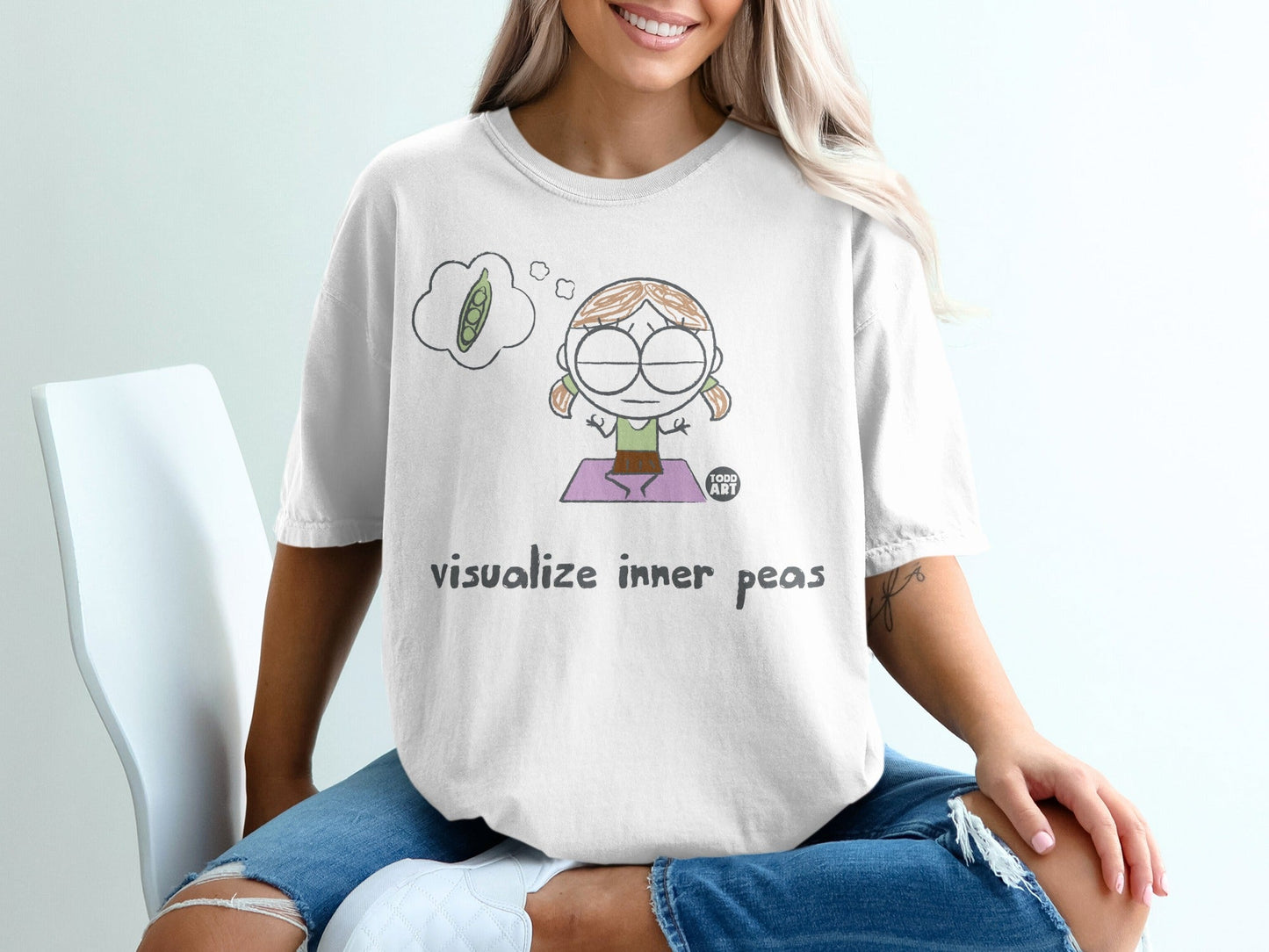 Visualize Inner Peas Yoga Meditation Humorous Shirt
