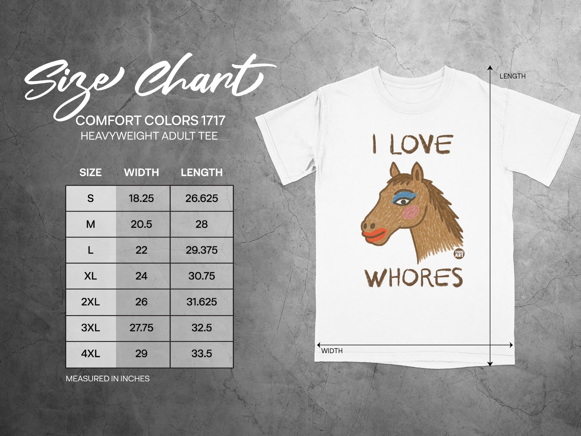 I Love Whores Adult Tee Heavyweight Adult Tee