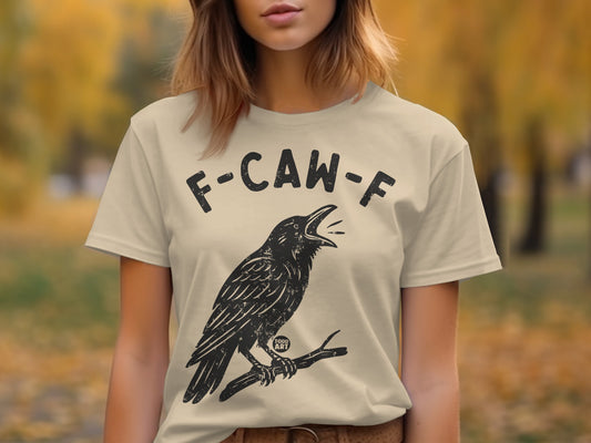 F-CAW-F Crow Graphic Printed T-Shirt Casual Wear