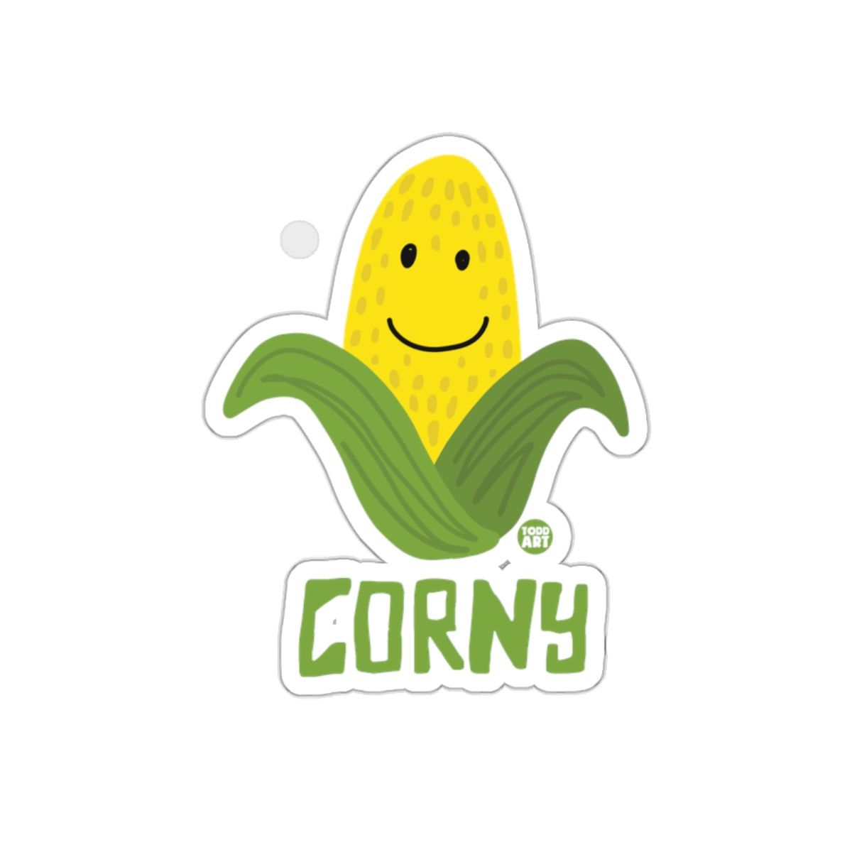 Corny Cute Smiling Corn Character Sticker