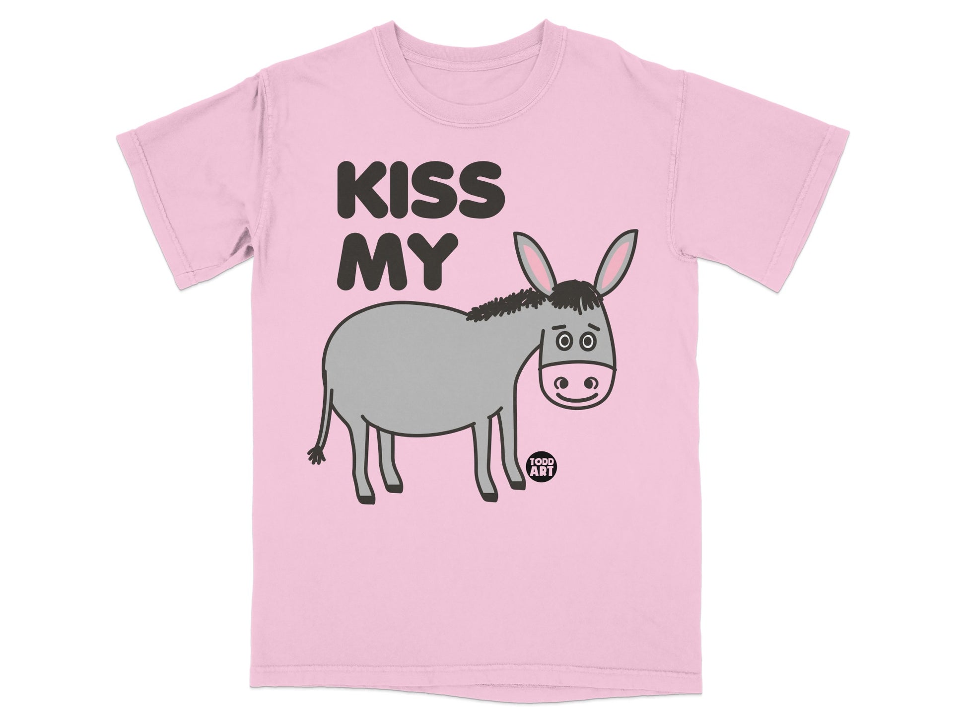 Kiss My Donkey Cartoon Humor T-Shirt