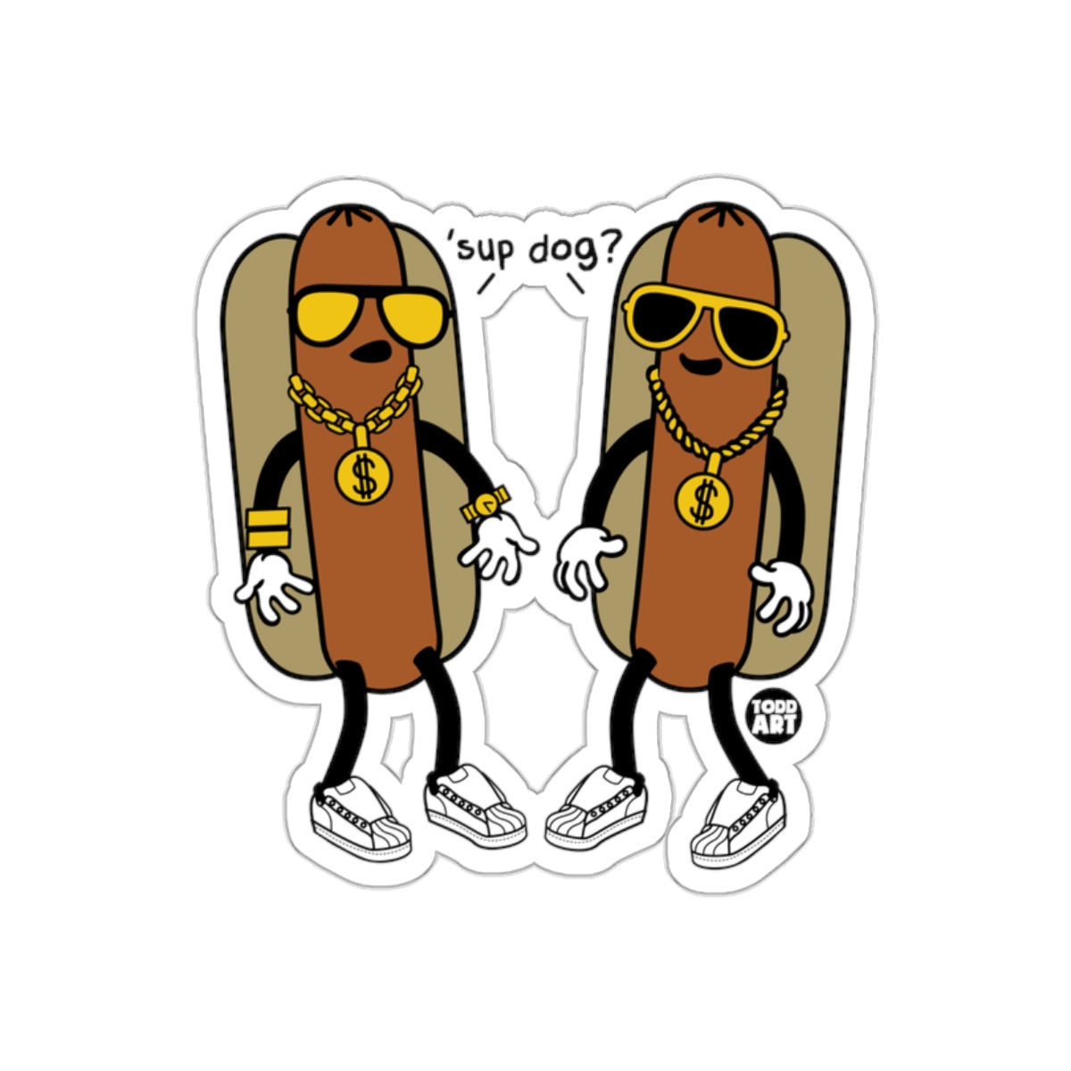 Sup Dog Fun and Quirky Hot Dog Character Sticker