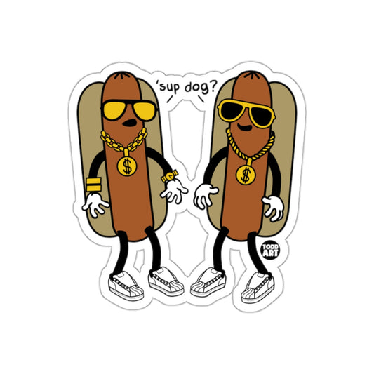 Sup Dog Fun and Quirky Hot Dog Character Sticker