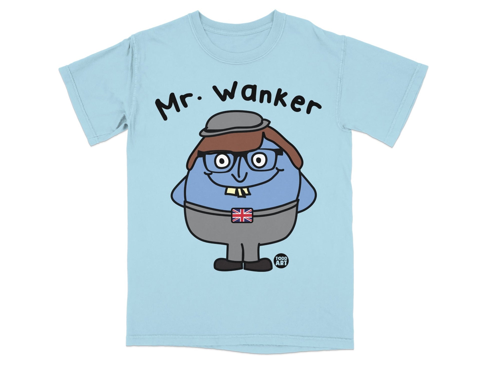 Funny Mr. Wanker Character Unique Graphic T-shirt