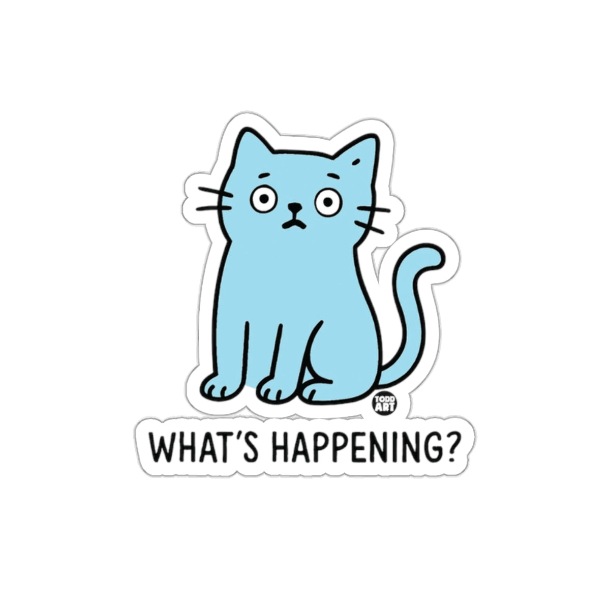 What's Happening Cat Sticker for Your Laptops and Notebooks