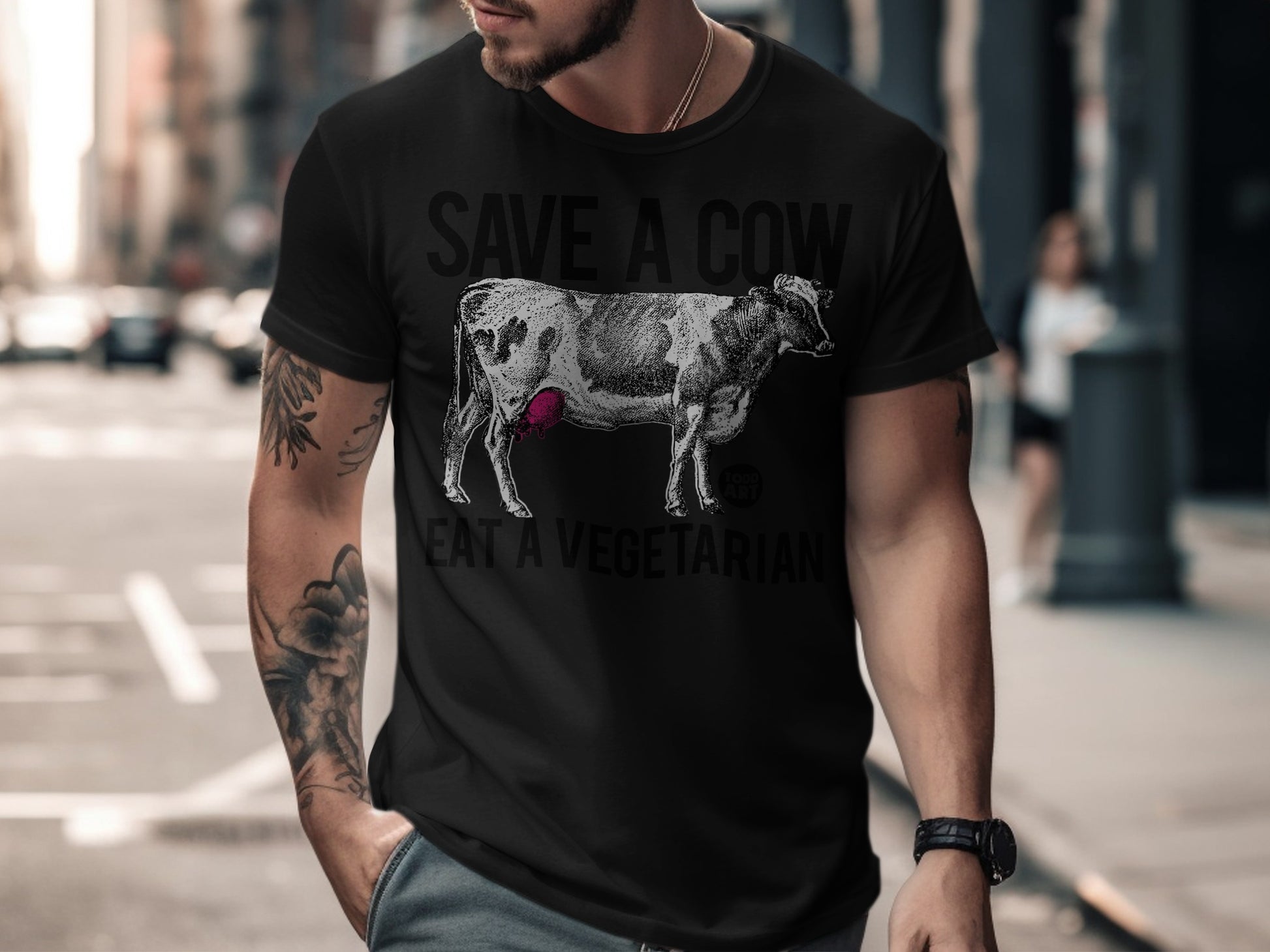 Save a Cow Eat a Vegetarian Graphic T-Shirt