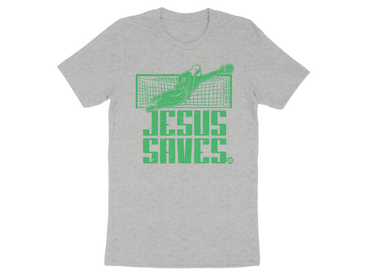 Jesus Saves Graphic Grey T-shirt product