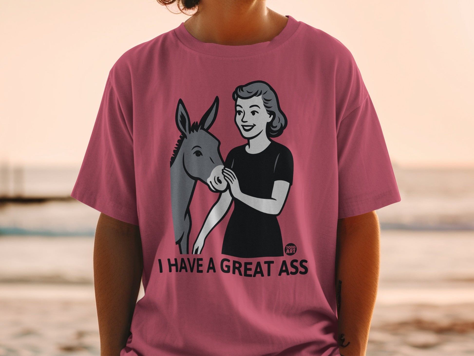 Funny Cartoon Design I Have A Great Ass Graphic Shirt