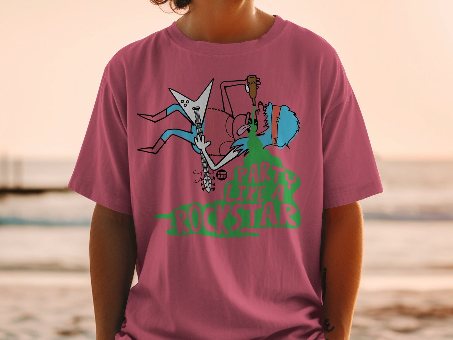 Party Like A Rockstar Fun Graphic T-shirt for Fans