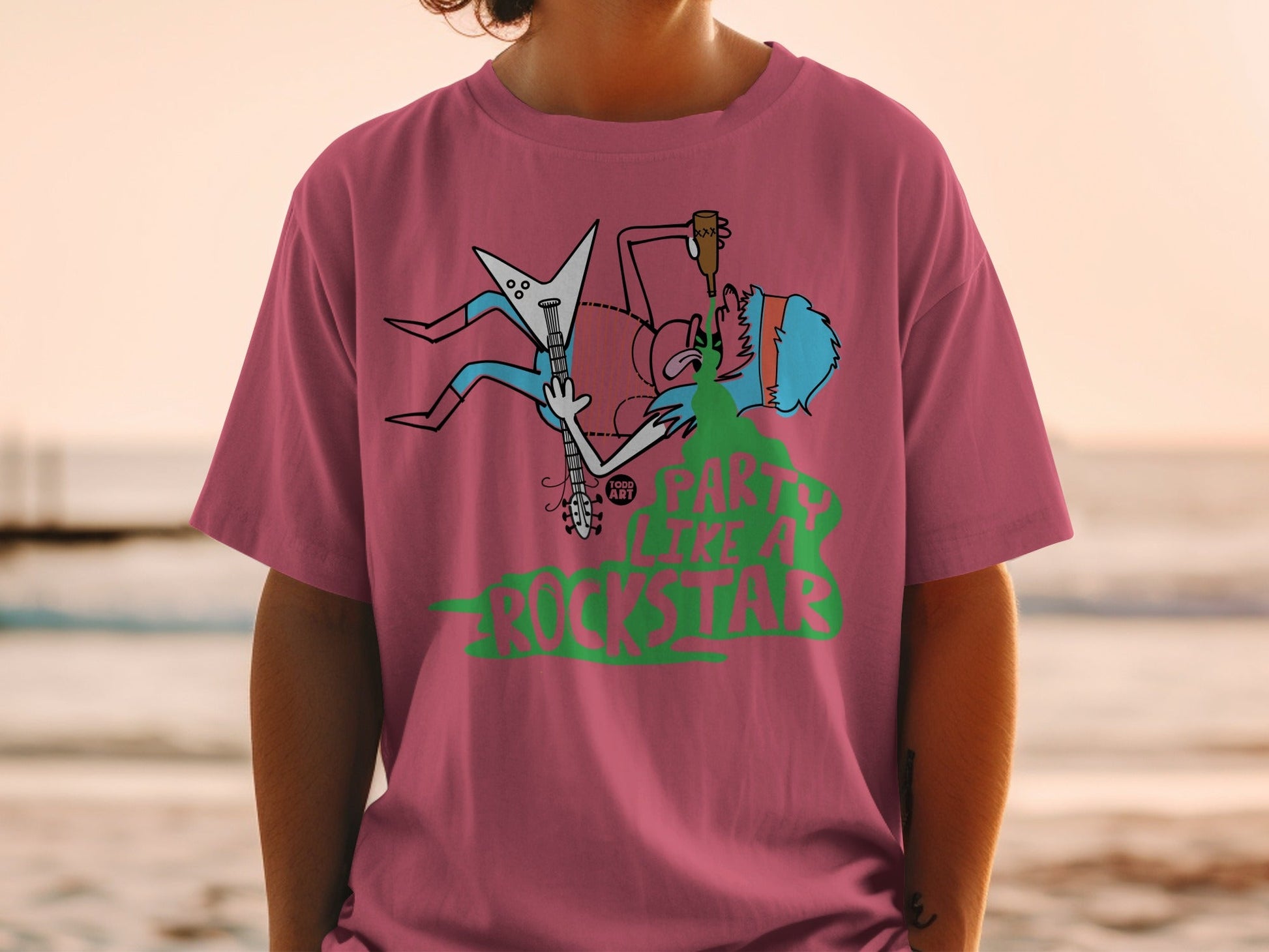 Party Like A Rockstar Fun Graphic T-shirt for Fans