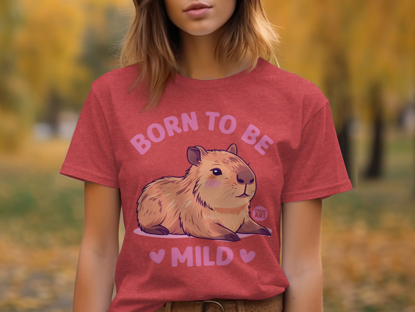 Born to Be Mild Cute Capybara Graphic T-shirt