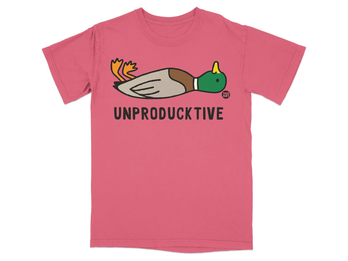 Unproductive Graphic Duck Print Funny Unisex Shirt