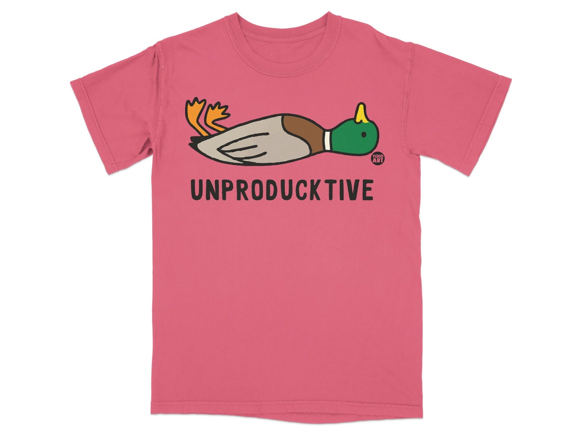 Unproductive Graphic Duck Print Funny Unisex Shirt