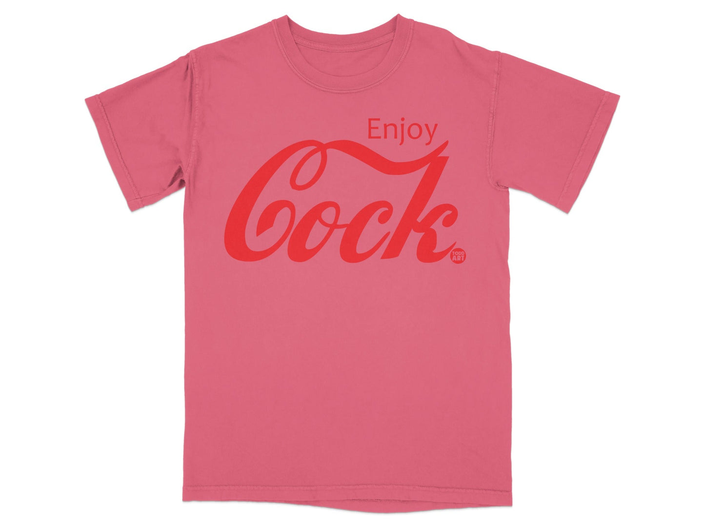 Enjoy Cock Print Graphic T-Shirt Fun Casual Apparel