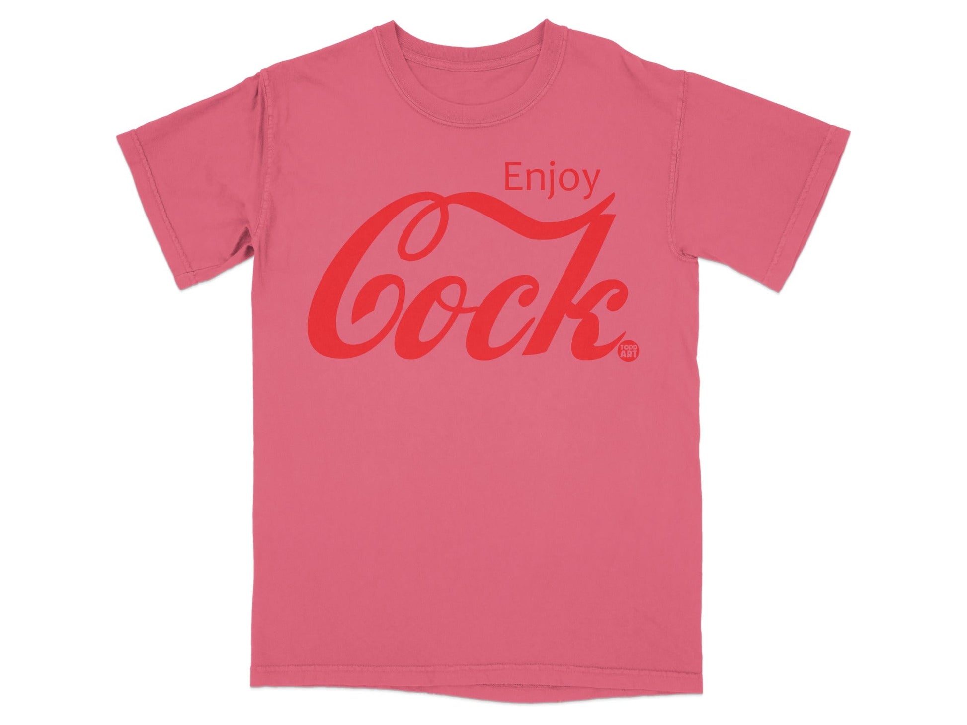 Enjoy Cock Print Graphic T-Shirt Fun Casual Apparel