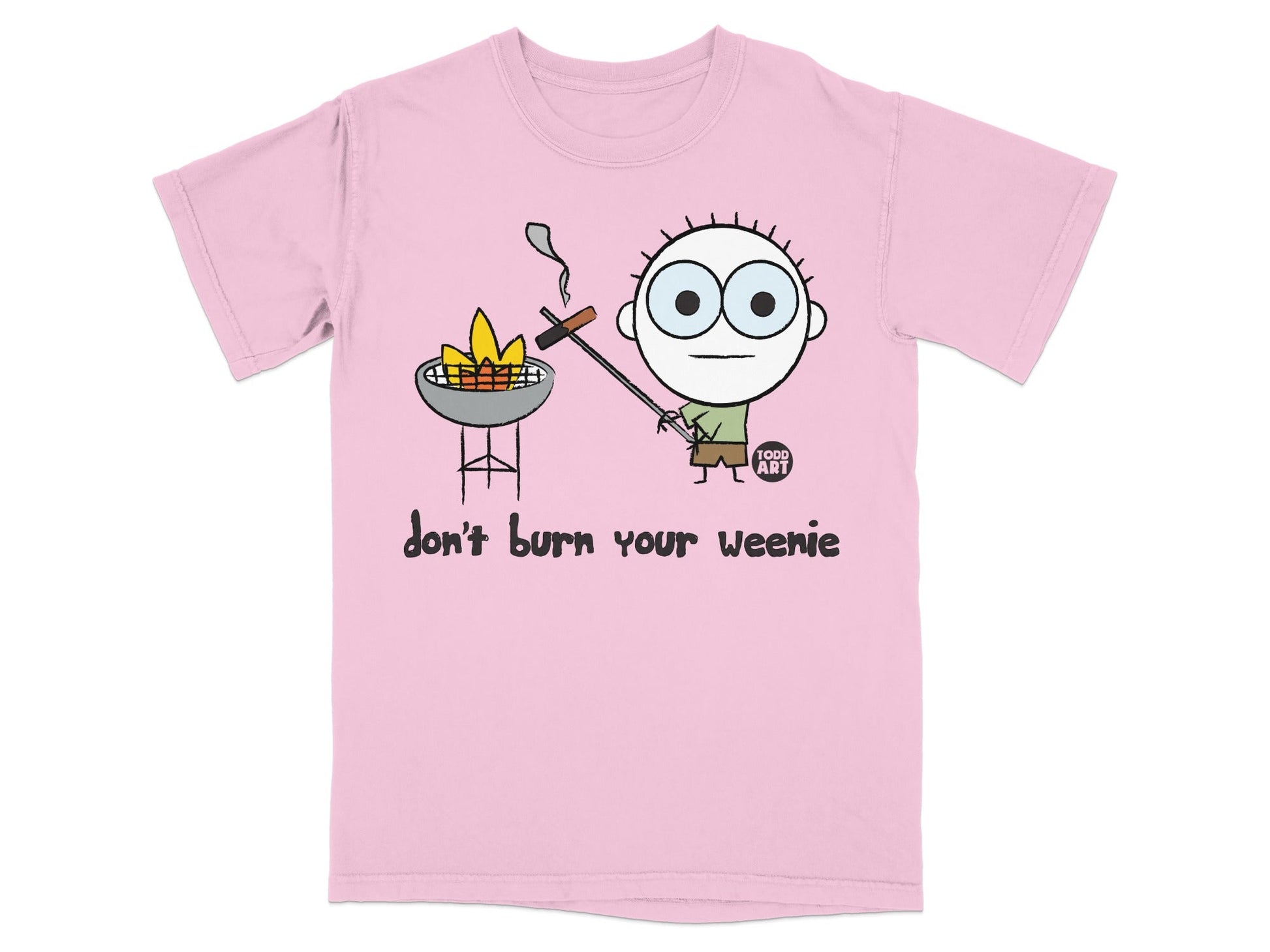 Don't Burn Your Weenie Cartoon Character T-shirt