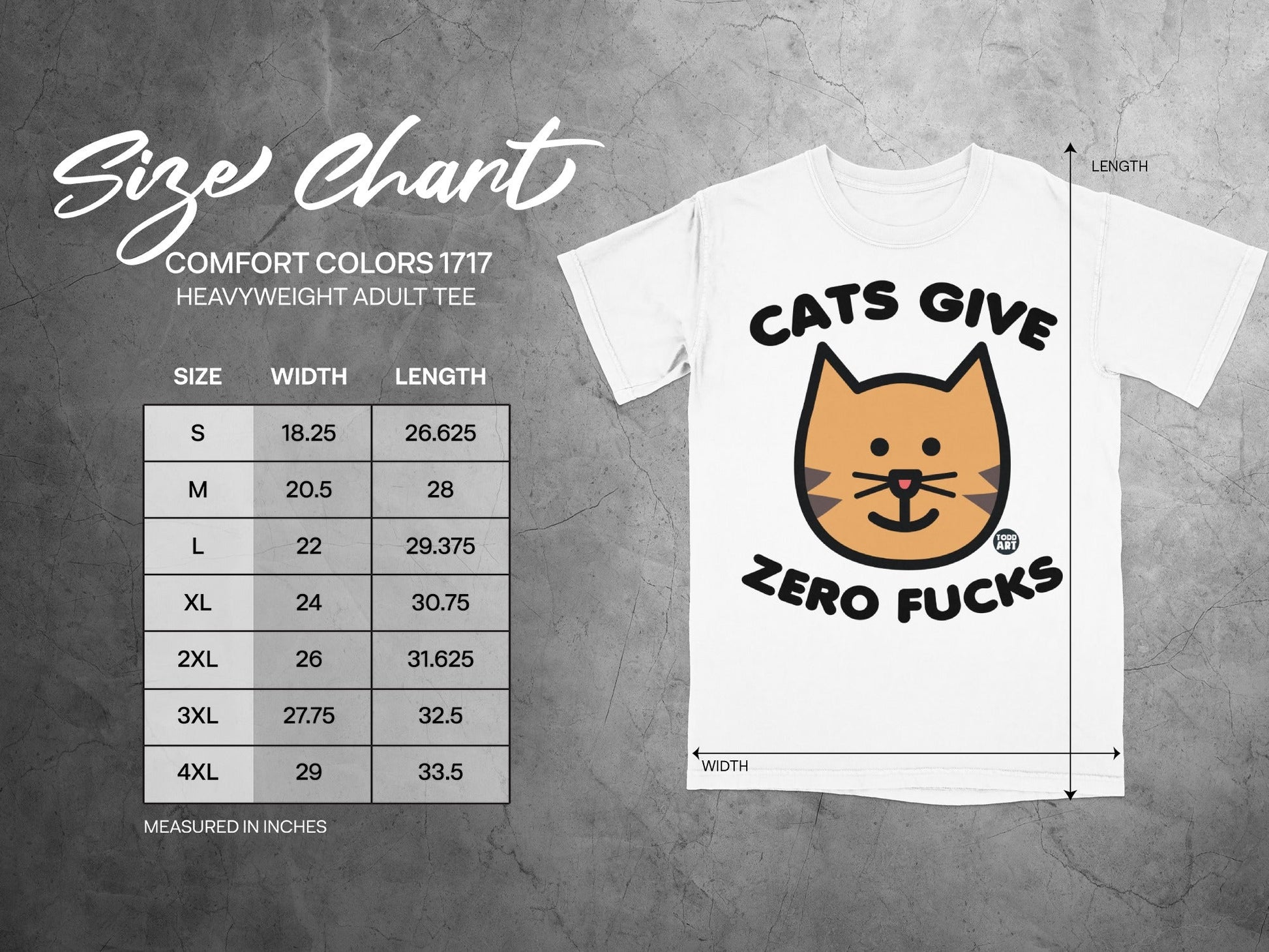 Cats Give Zero Fucks Heavyweight Adult Tee