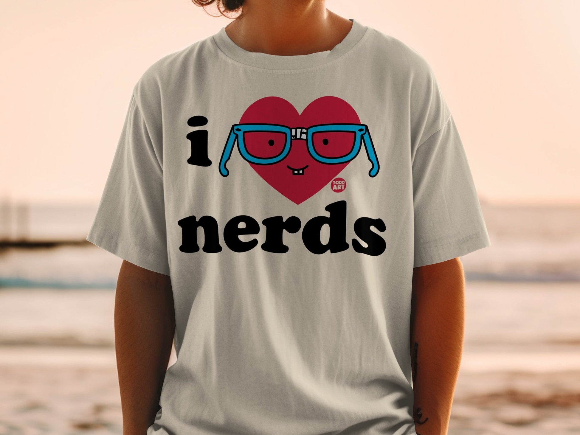 I Love Nerds Graphic Design T-Shirt for All Ages