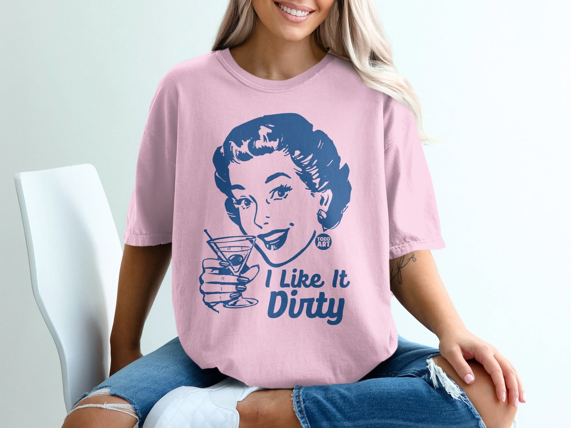 I Like It Dirty Retro Drinking Graphic T-Shirt