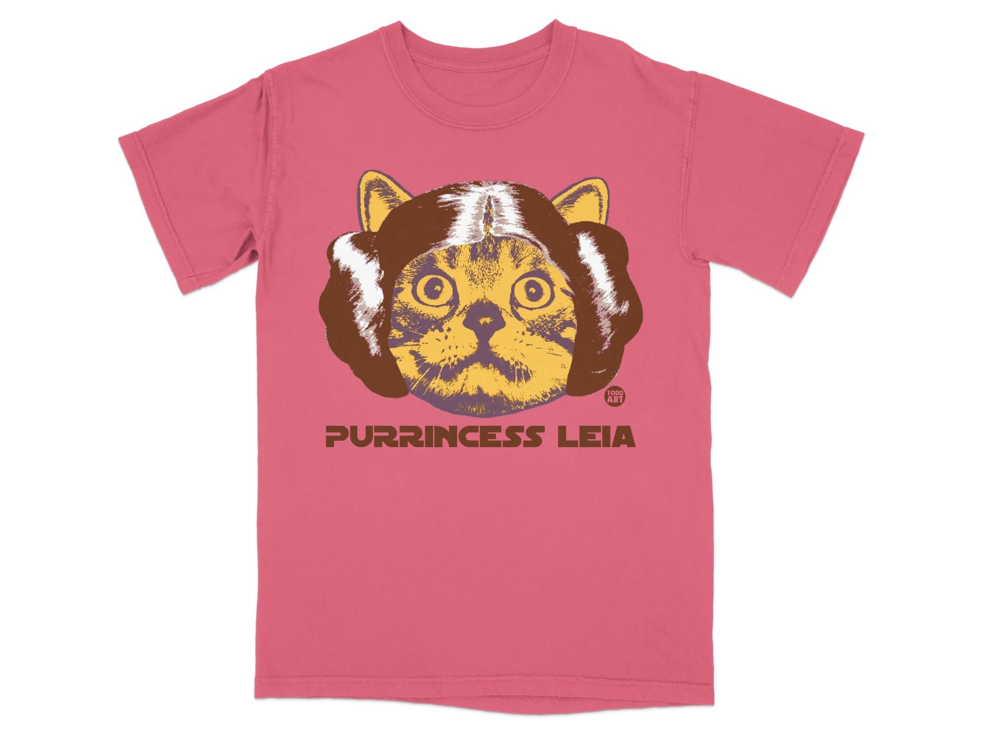 Purrincess Leia Cat Themed Graphic T-shirt for Fans