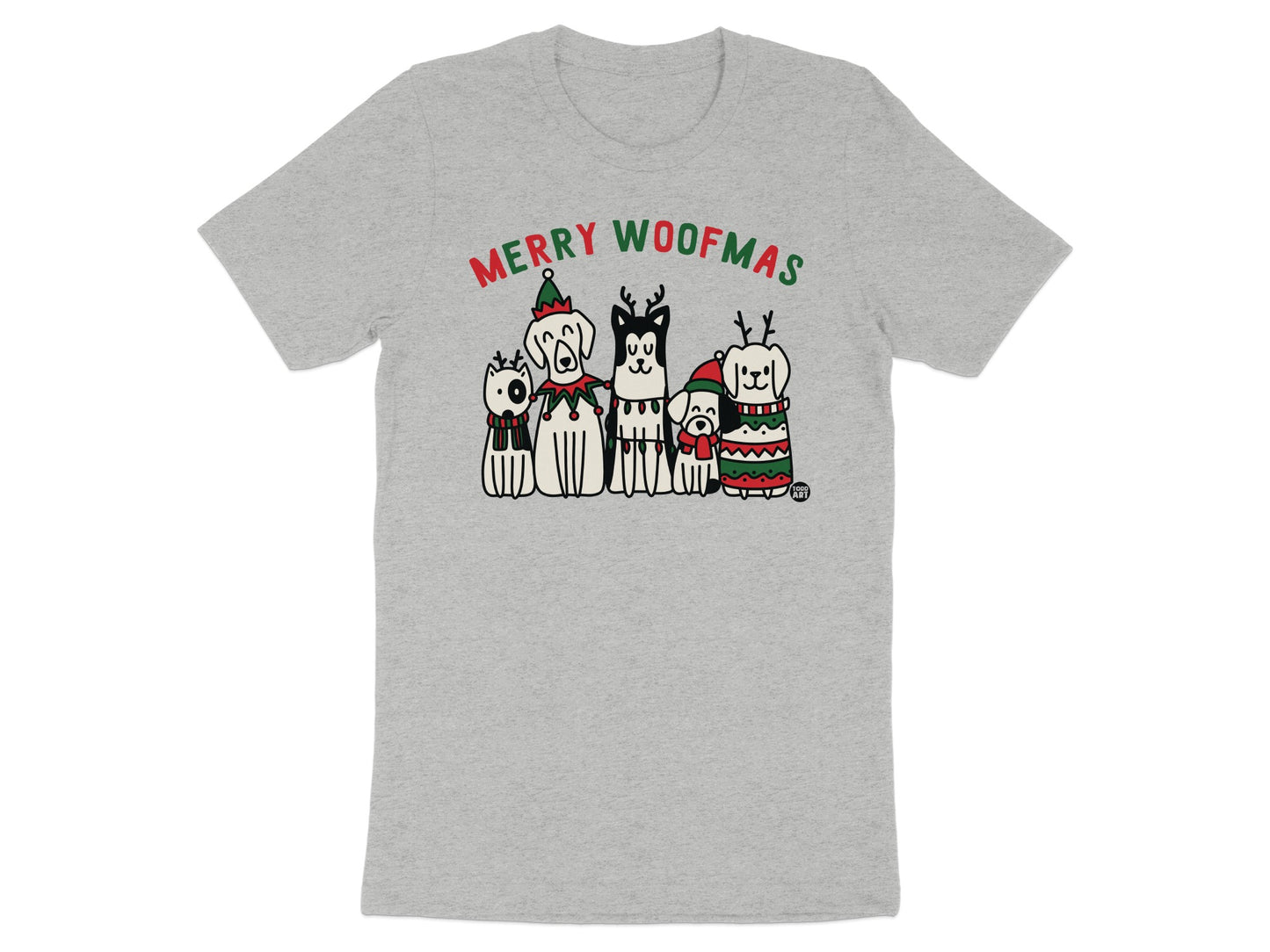 Merry Woofmas Cute and Festive Animal Graphic T-shirt