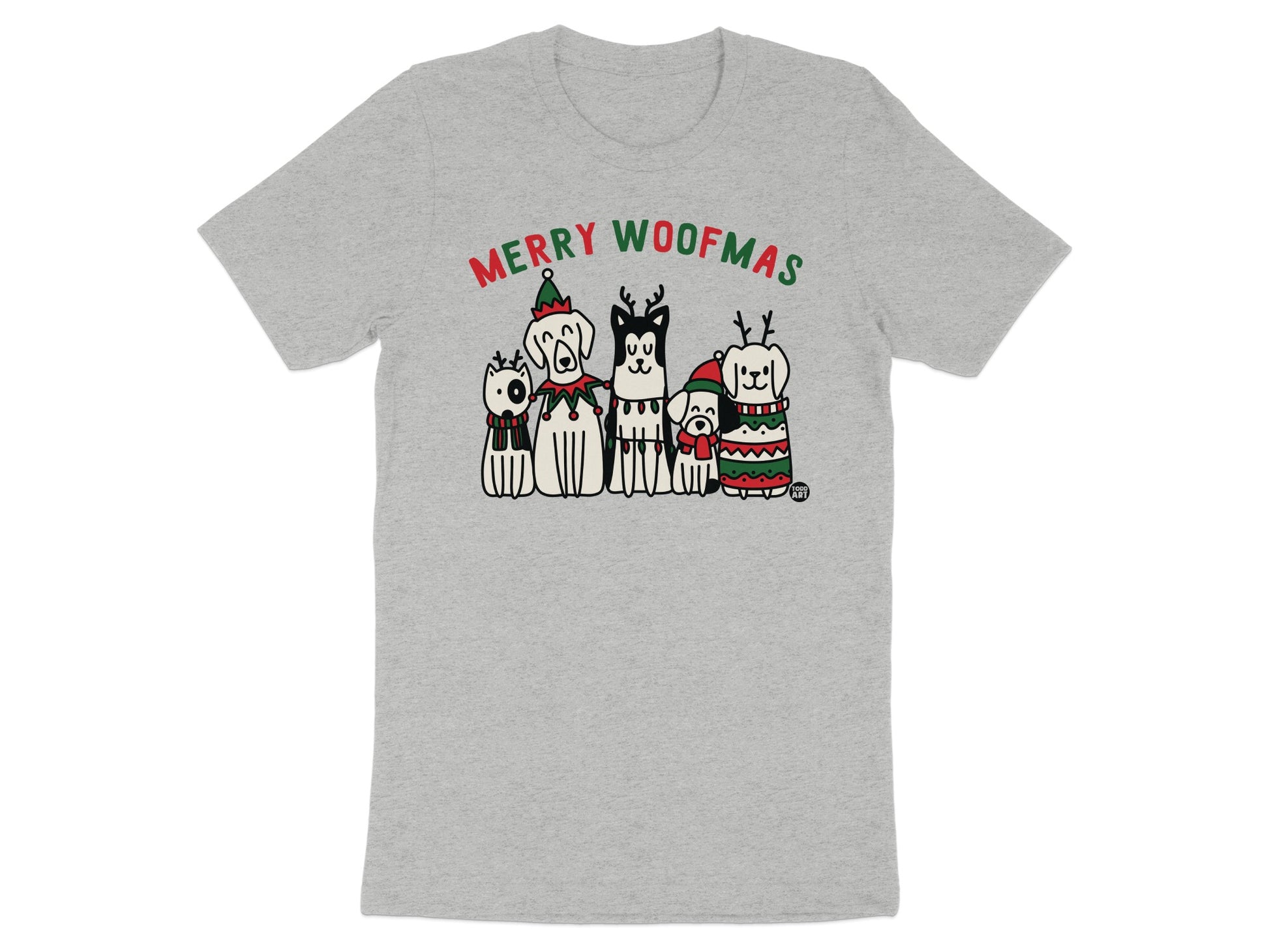 Merry Woofmas Cute and Festive Animal Graphic T-shirt