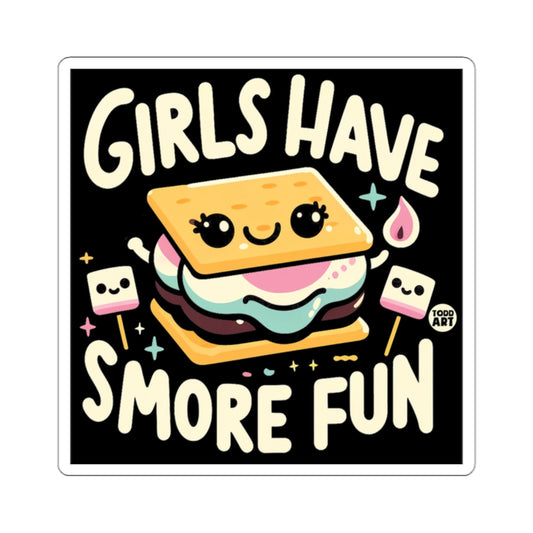 Girls Have S'More Fun Cute Adorable Artwork Print