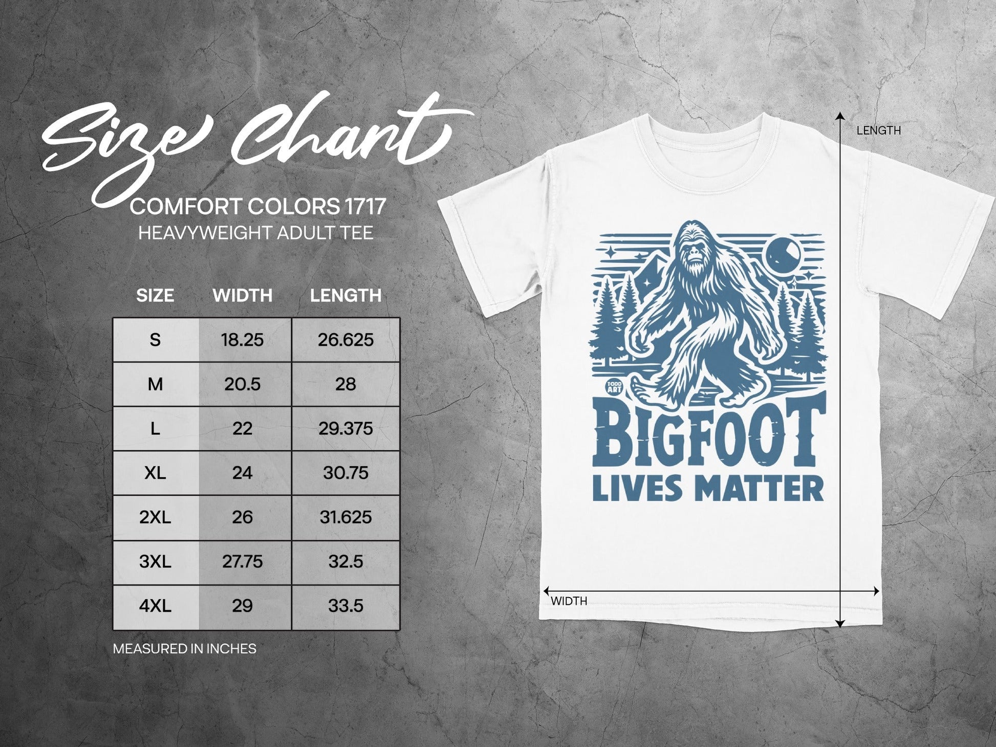 Bigfoot Lives Matter Design Heavyweight Adult Tee