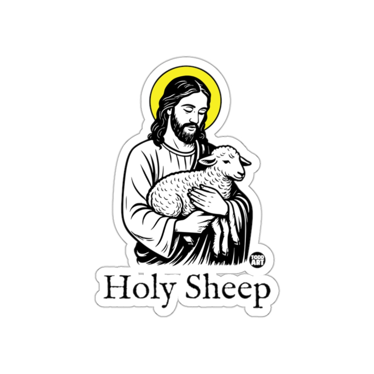 Holy Sheep Religious Design Sticker for Unique Decor