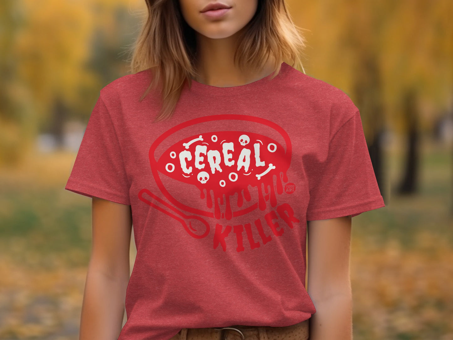 Fun Spooky Cereal Killer Graphic T-Shirt Halloween Apparel