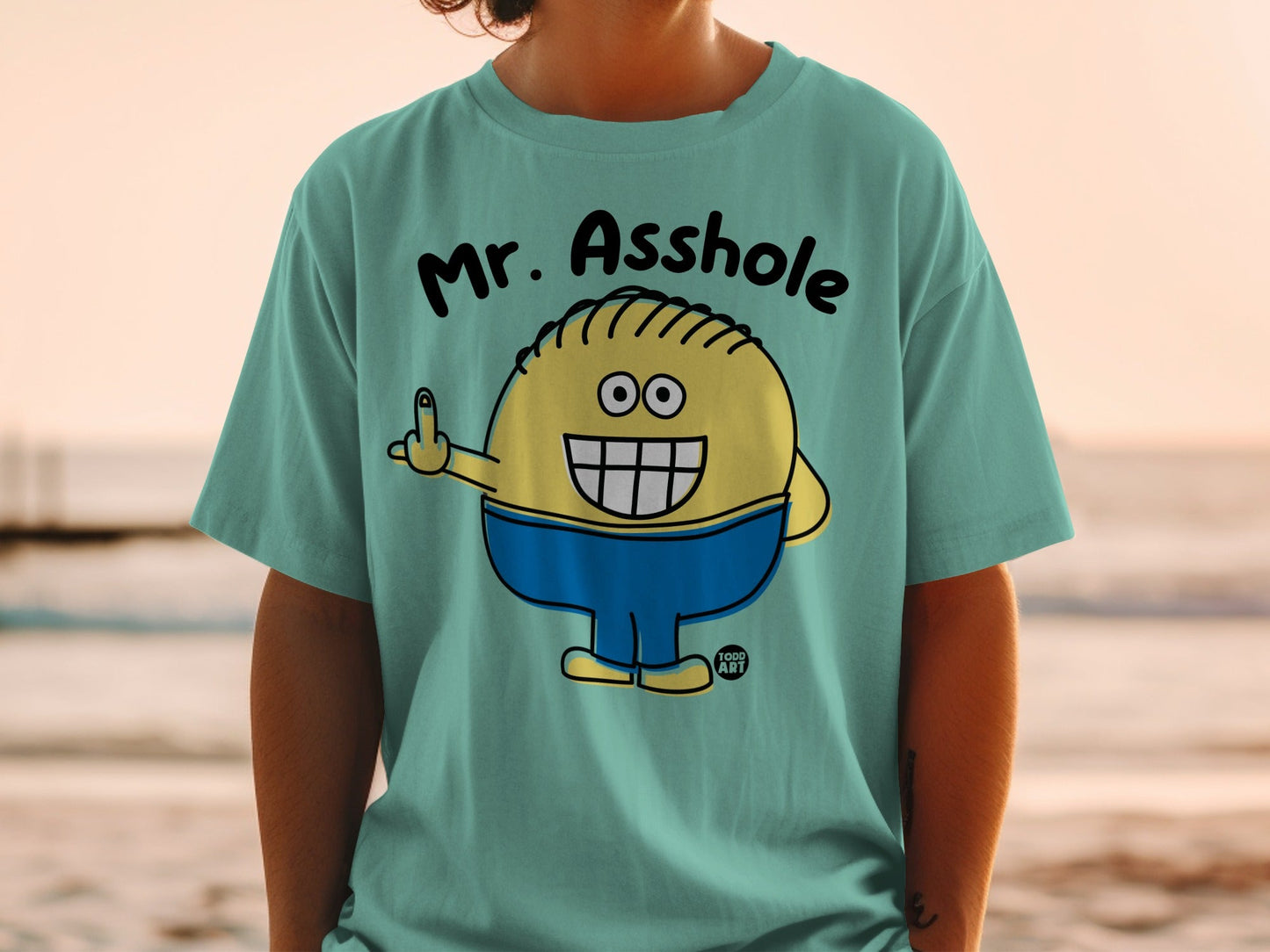 Mr. Asshole Graphic Tee with Cartoon Character Design