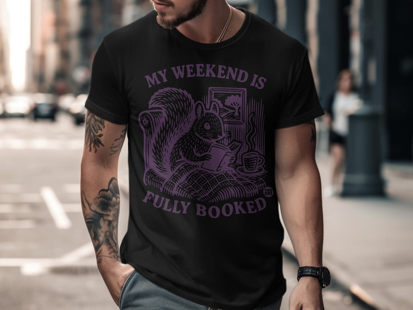 My Weekend Is Fully Booked Funny Squirrel T-Shirt