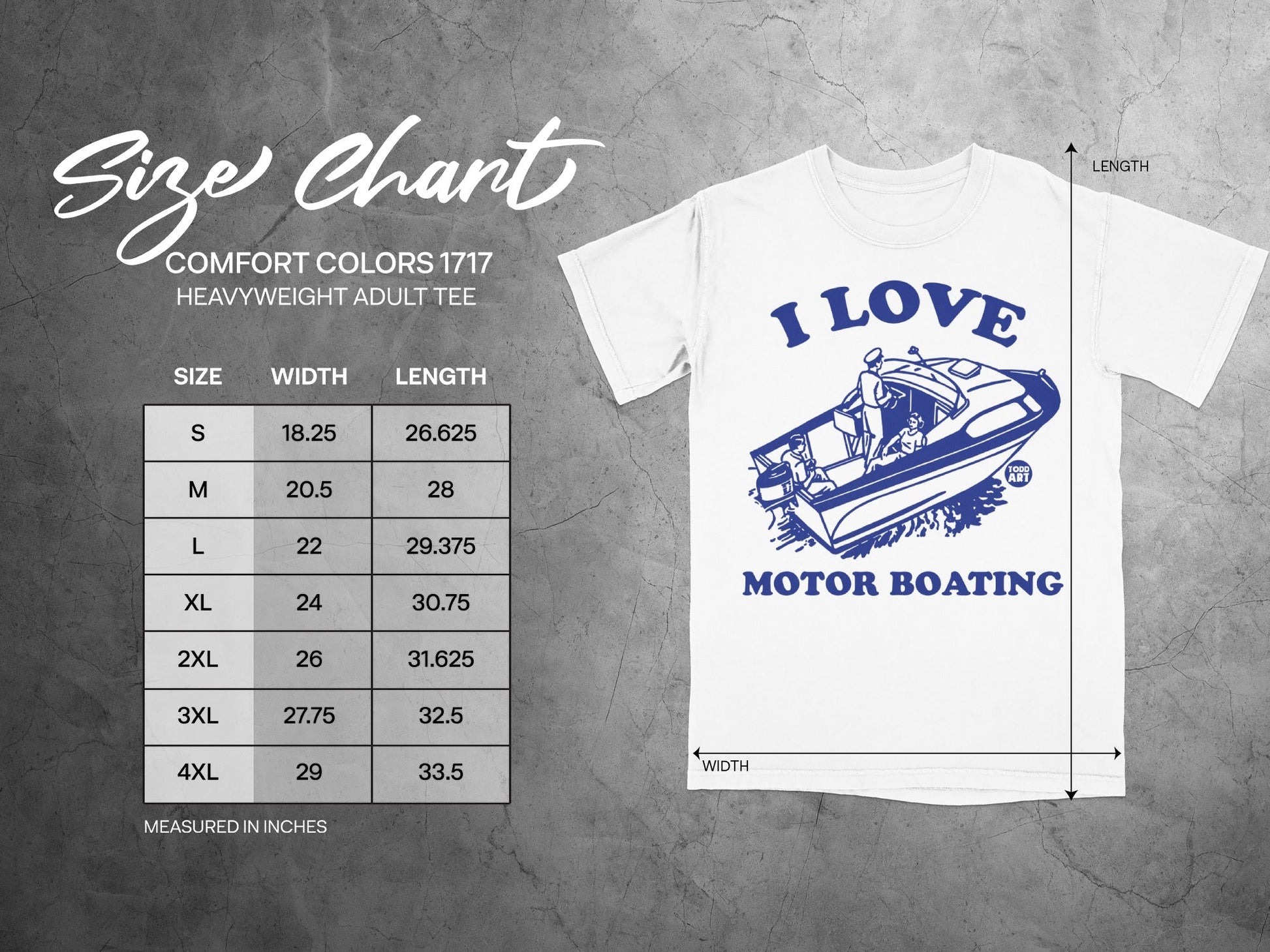 I Love Motor Boating Heavyweight Adult Tee Product