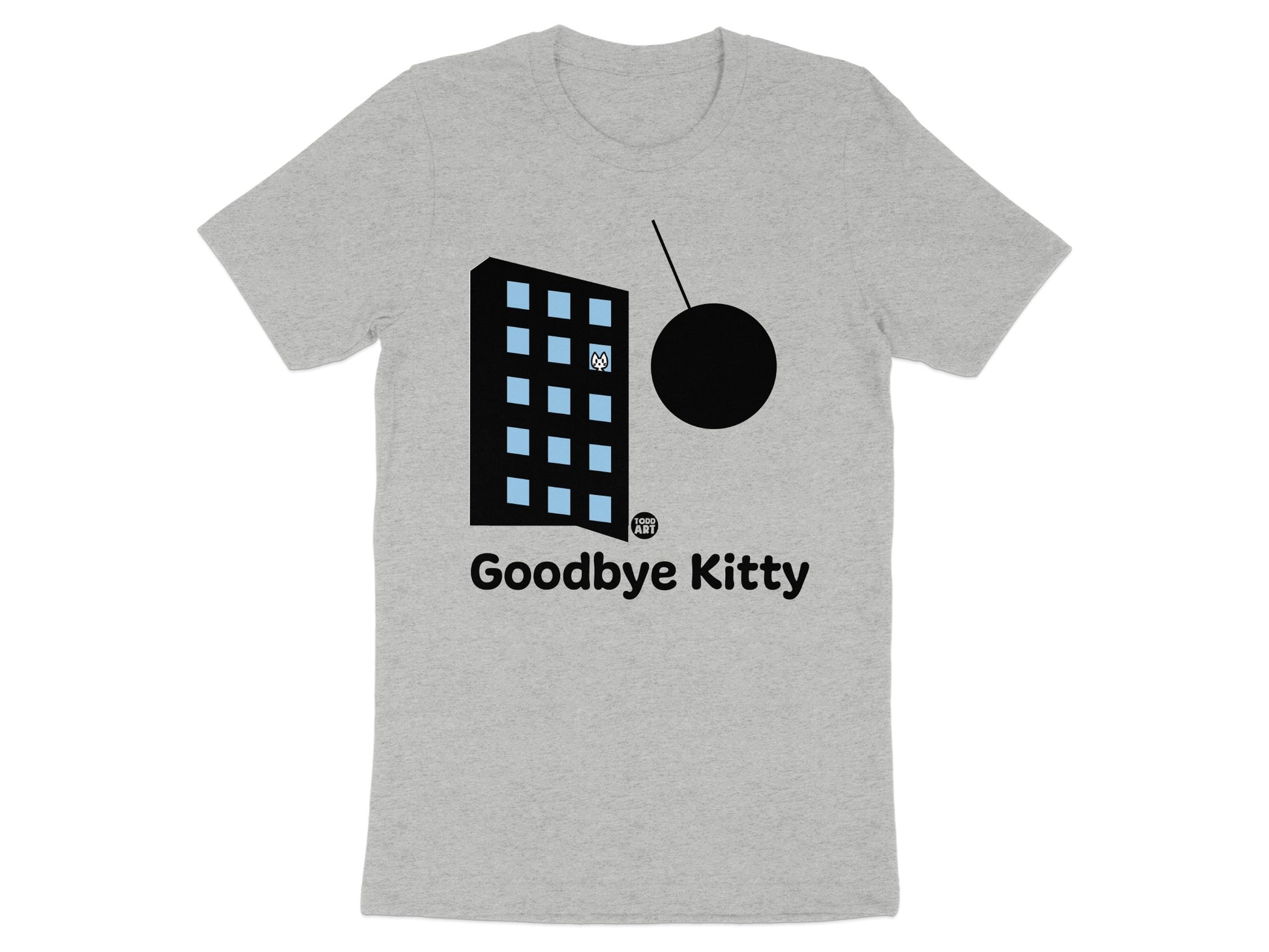 Funny Goodbye Kitty Wrecking Ball Graphic Tee