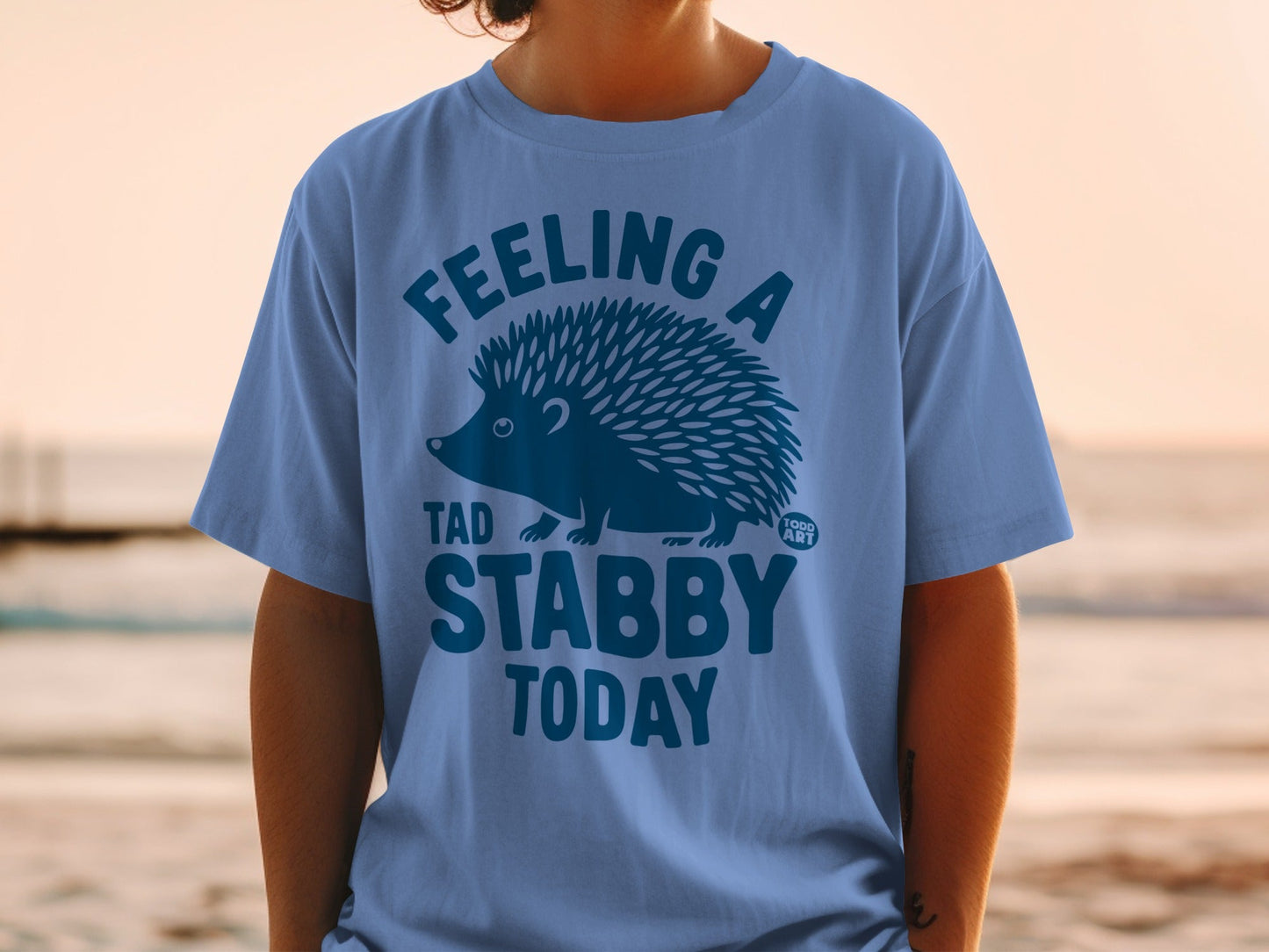 Feeling a Tad Stabby Today Hedgehog Graphic T-Shirt