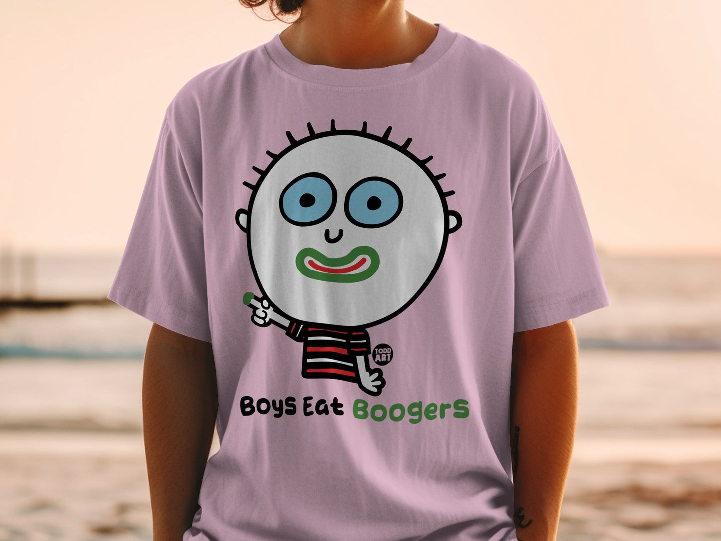 Boys Eat Boogers Cartoon Graphic T-shirt