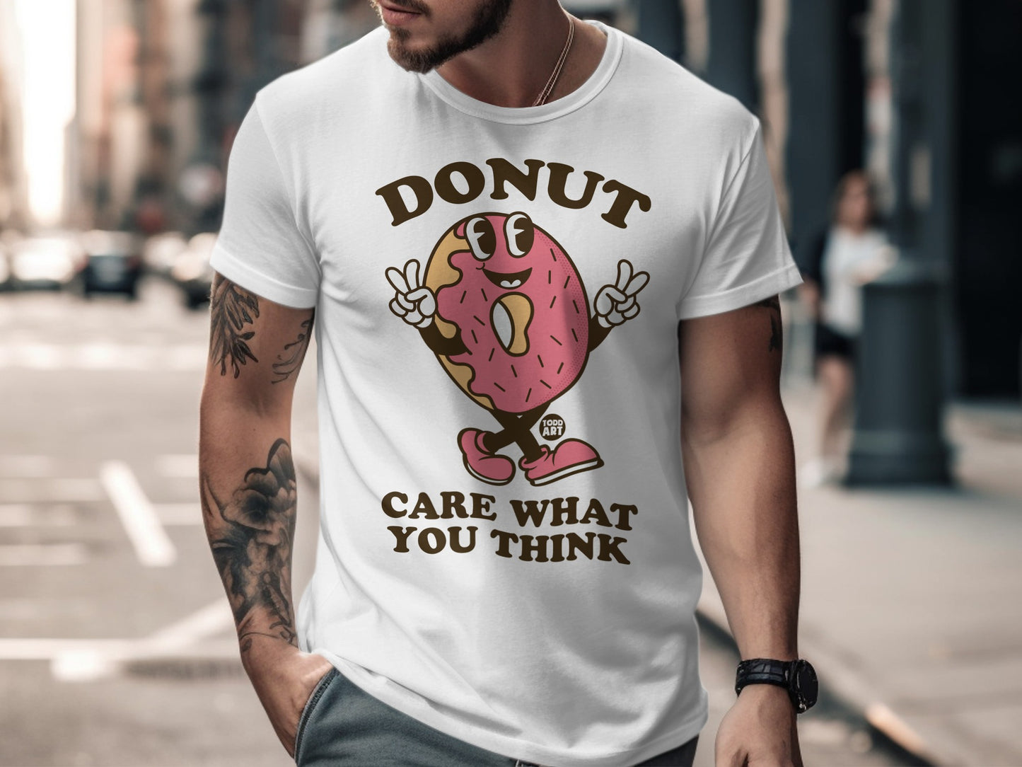 Donut Care What You Think Graphic Tee Shirts