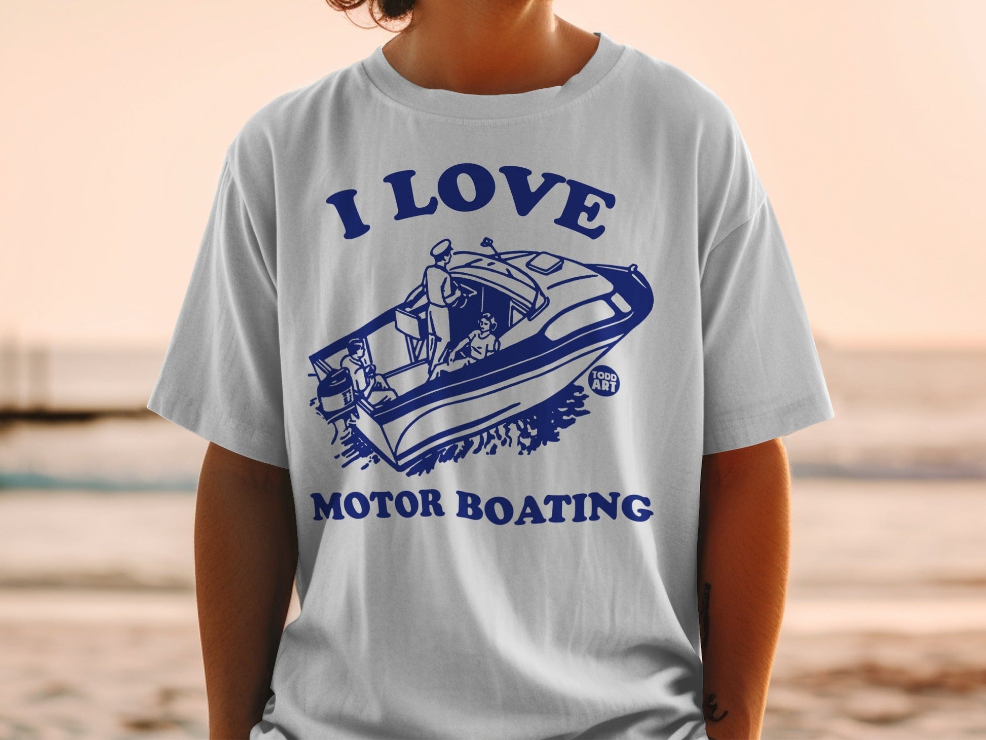 I Love Motor Boating Graphic Printed T-shirt