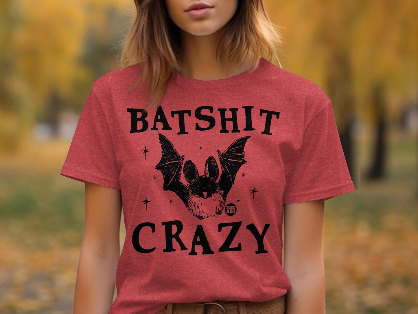 Batshit Crazy Bat Printed Bold Statement T-shirt